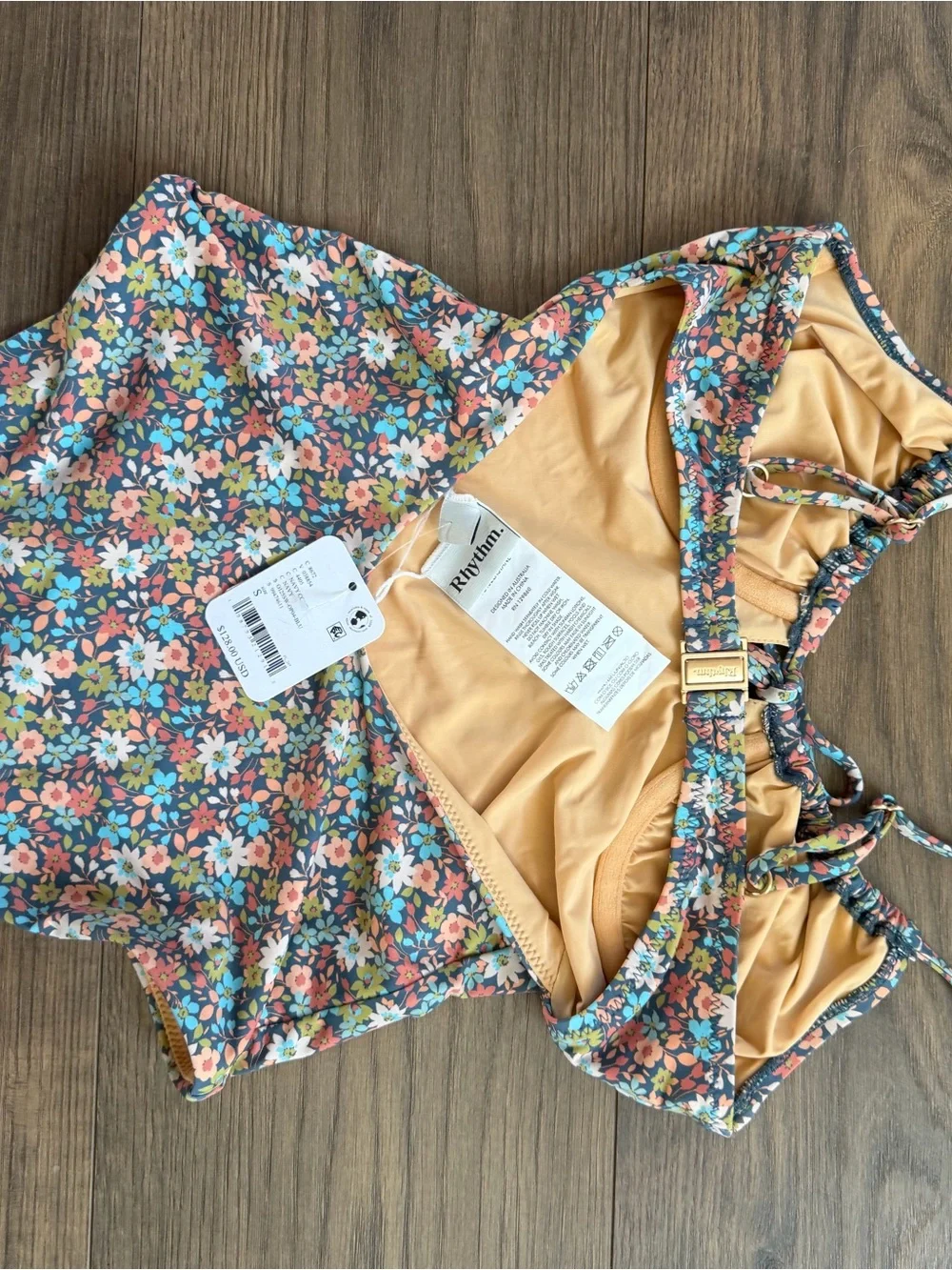 Free People/thythm  Floral One-Piece Swimsuit - Coral, Teal, White